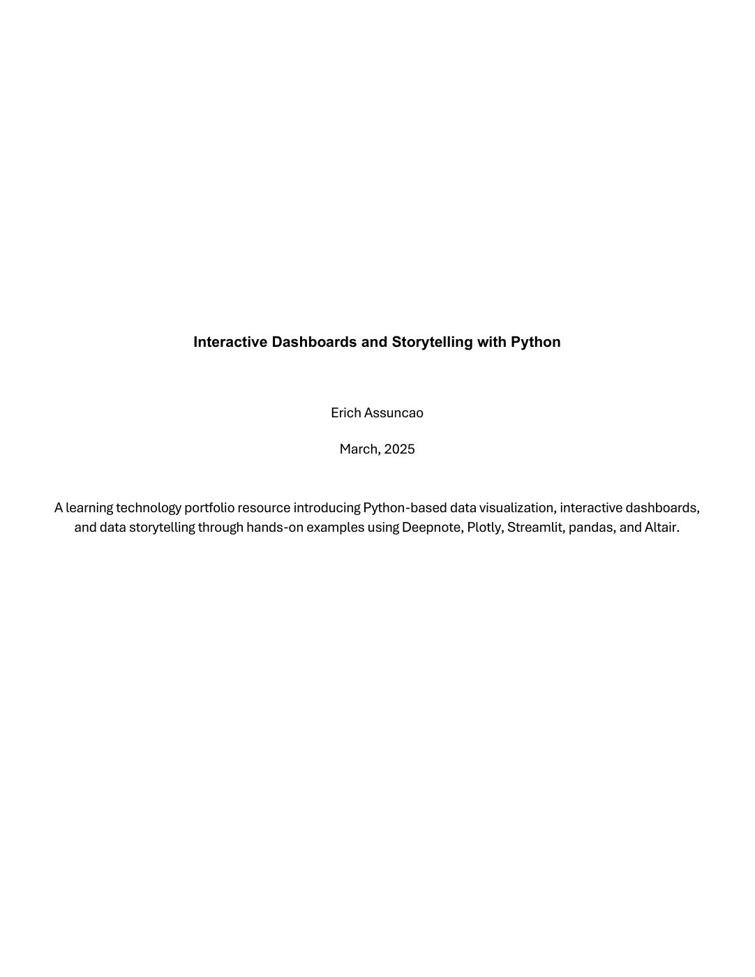 Cover of the Interactive Dashboards with Python case study
